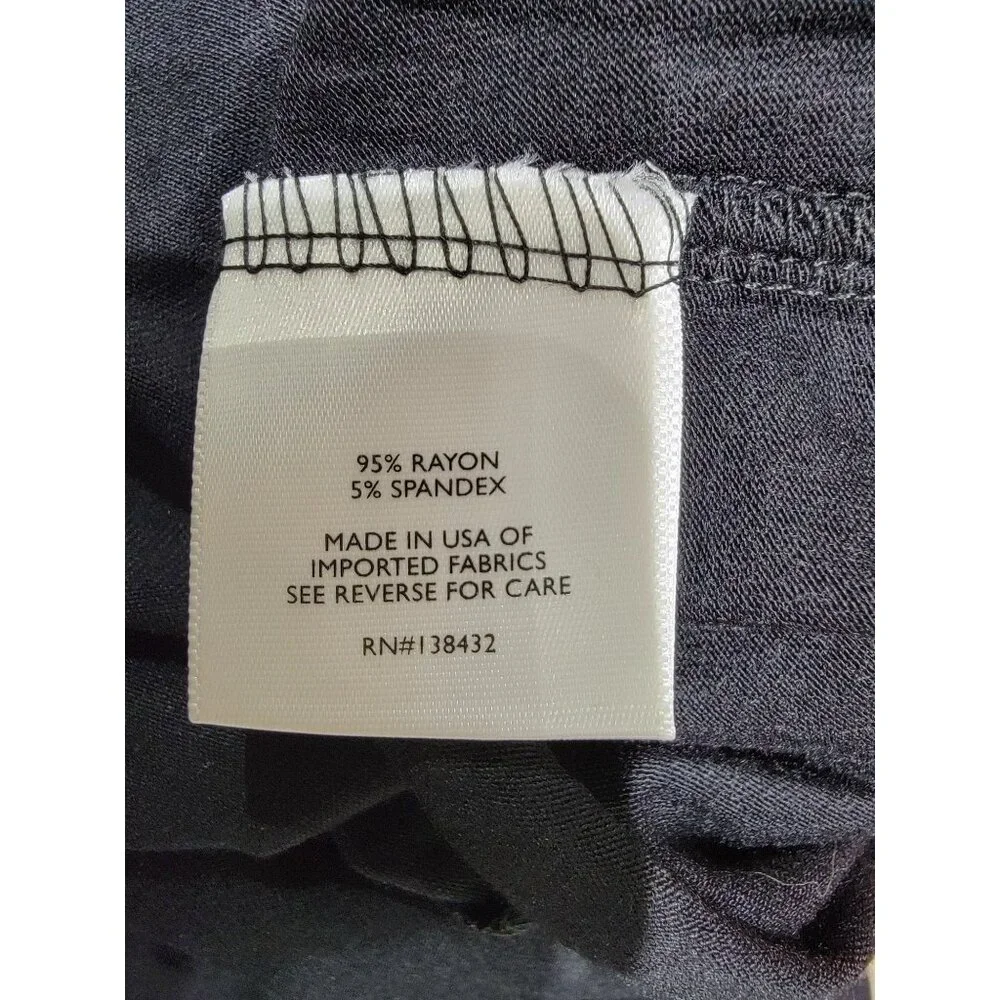 Fervour XL Black 3/4 Sleeve Top With Tie Neck Detail - Picture 5 of 5